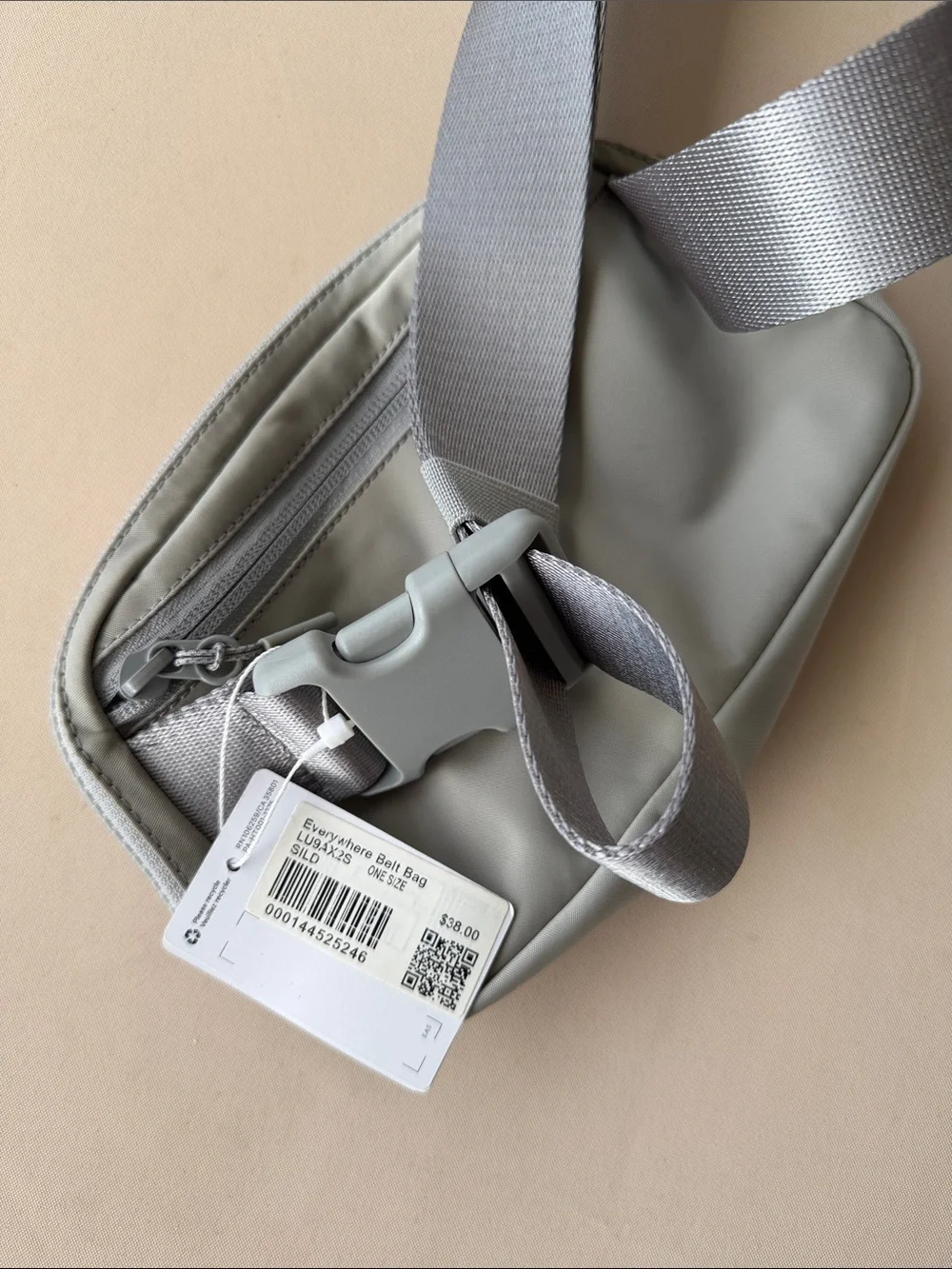 lululemon Everywhere Belt Bag Light Gray Sling Bag with Adjustable Strap